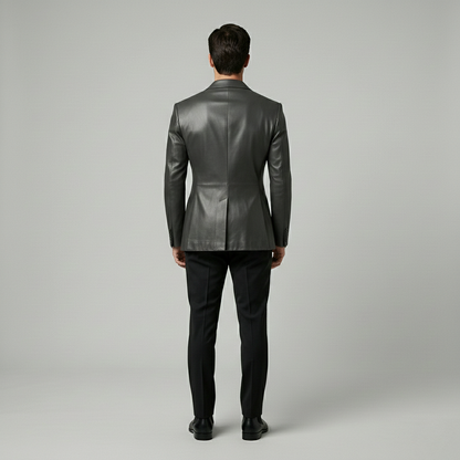 Tailored Leather Blazer Jacket